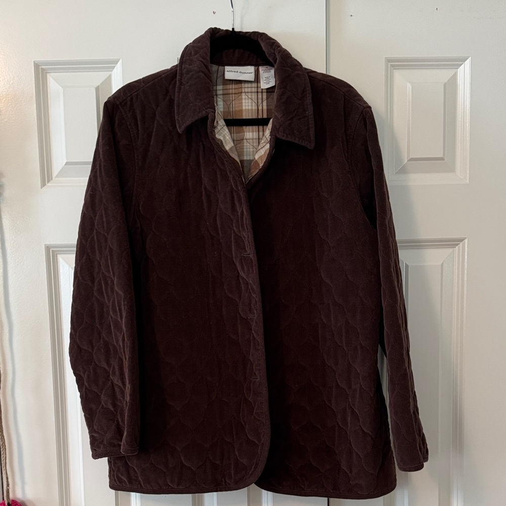 Alfred Dunner Dark Brown Quilted Puffer Jacket